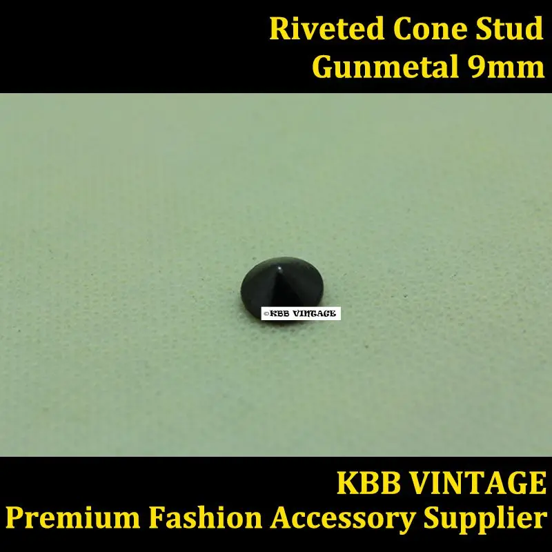 Оптовая продажа 9 мм металлический заклепочный конический гвоздик в стиле панк