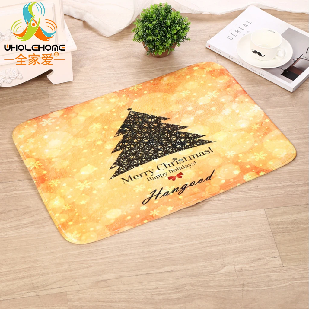 

Мультяшные узоры, напольный коврик, коврик для двери, полиэстер, фланелевая флисовая ткань, Декор для дома, рождественский подарок, новогодн...