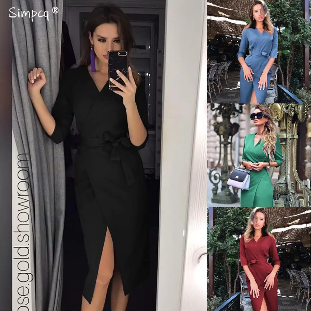 Vestido de festa однотонное платье средней длины до середины икры с v-образным вырезом распродажа Специальное предложение Zanzea Ukraine Vadim макси платье в богемном стиле