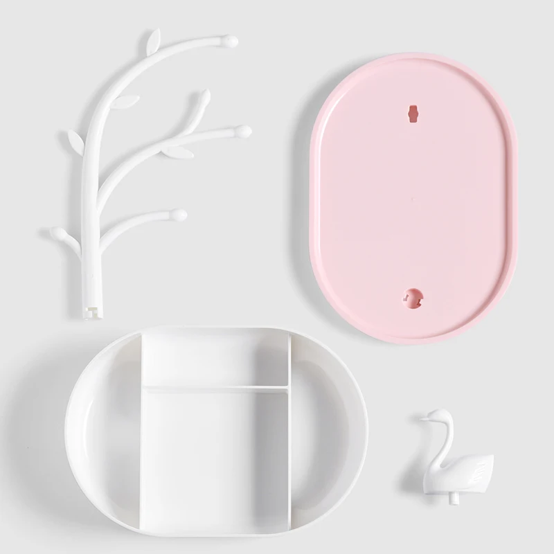 anfei swan lake earring jewelry display organizer white pink plastic ring bracelet tree A190 | Украшения и аксессуары