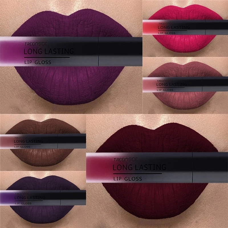 Жидкая губная помада для макияжа губ ультраматовый блеск водостойкий красный