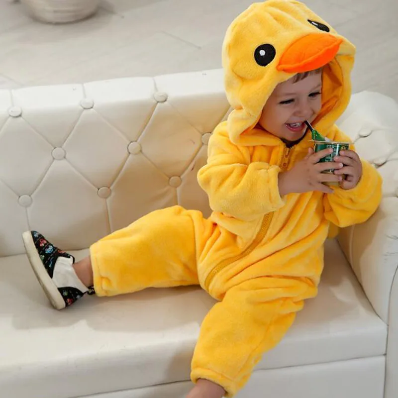 Панда Kigurumi Пижама для малышей Комбинезоны новорожденных комбинезон кролик