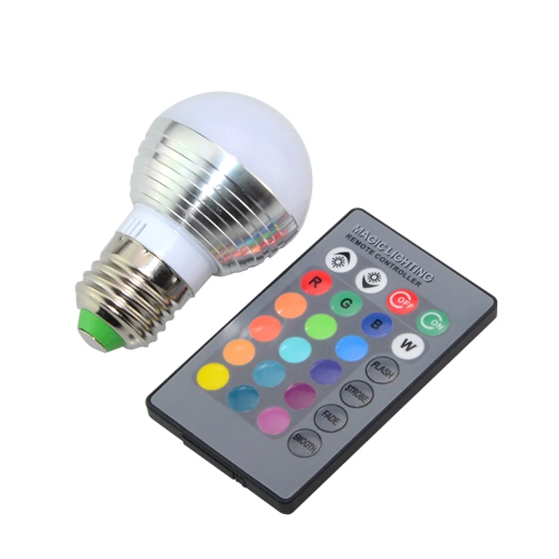 Vacamm LED RGB ночник E27 E14 с регулируемой яркостью лампы 85-265 в прожектор волшебное