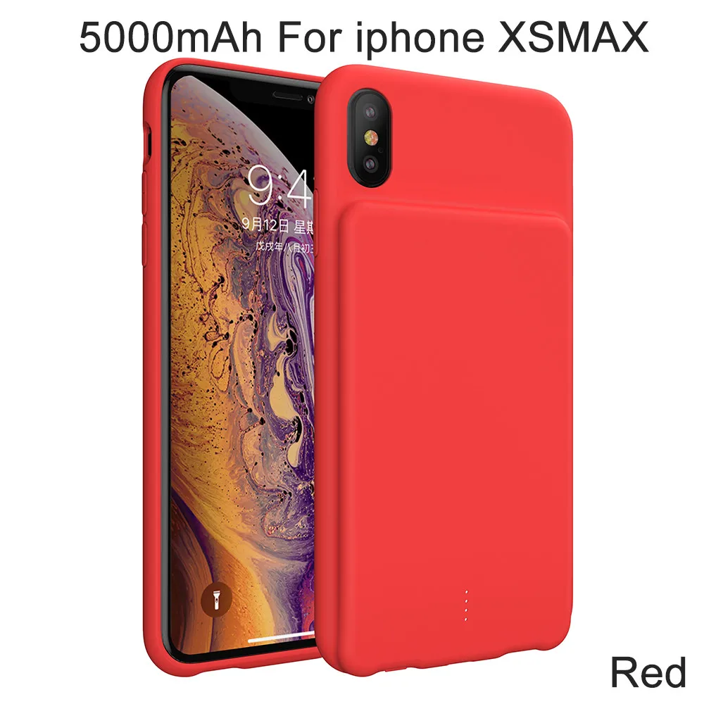 5000mAh For XSMAX XGODY 5000 мАч умный зарядный чехол для iphone XR XSMAX внешний аккумулятор резервный чехол - Цвет: 5000mAh For XSMAX