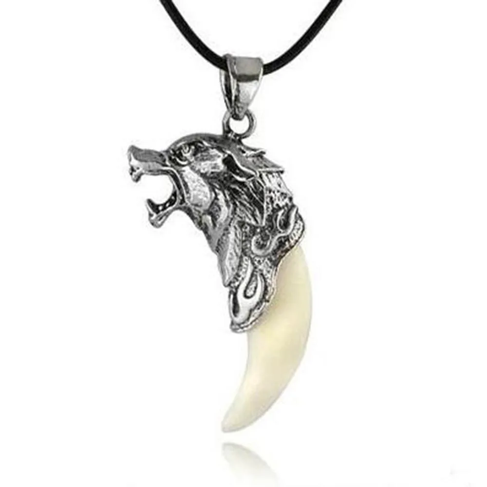 2018 модный панк унисекс ожерелье Храбрый волк зуб Спайк амулет Модные подарки jewelry