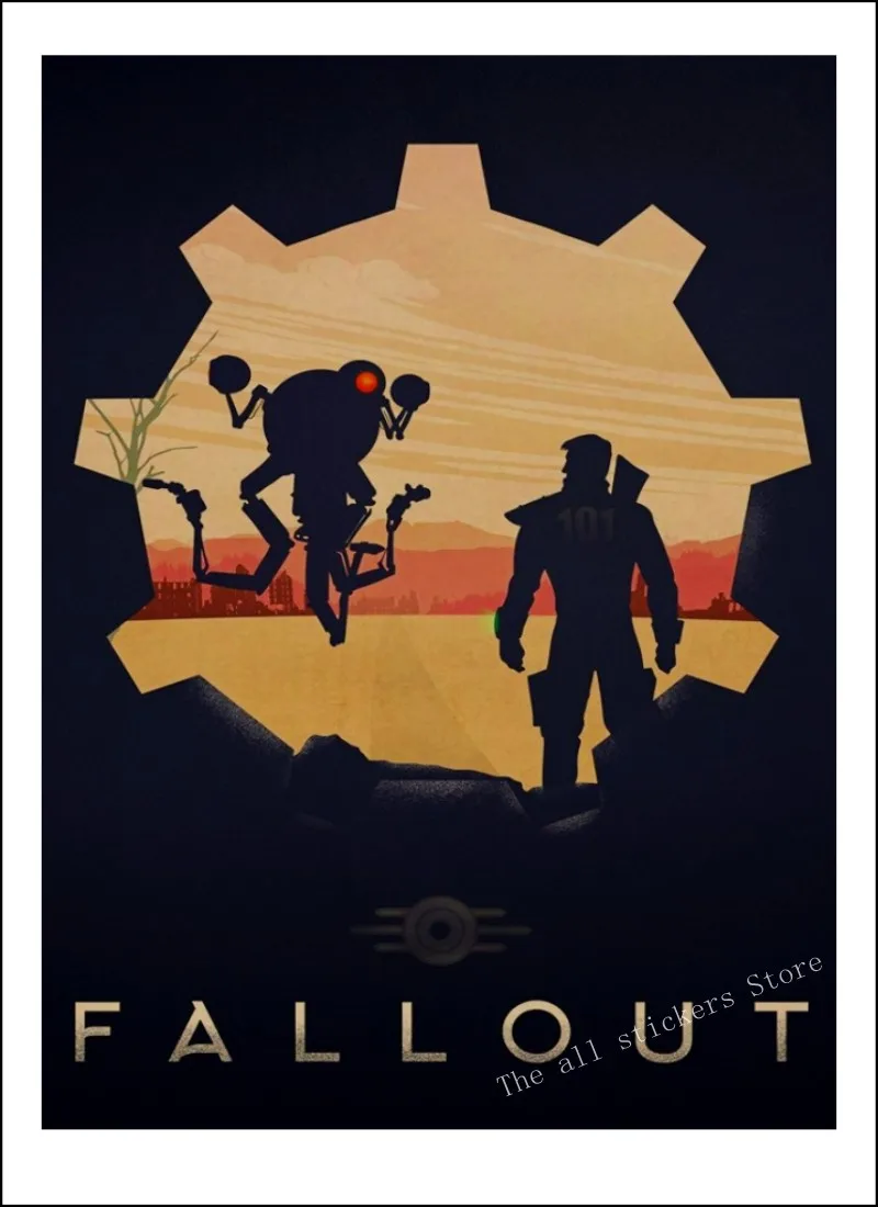 Fallout 4-DLC Nuka world. Fallout 3 4 игровой постер домашний интерьер украшение крафт-игра постер рисунок core наклейки на стену/9005 - Цвет: 11