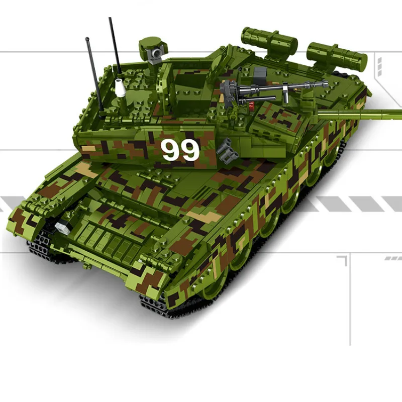 Сборка военного танка 1339 шт 99 главный боевой танк строительные блоки кирпичи