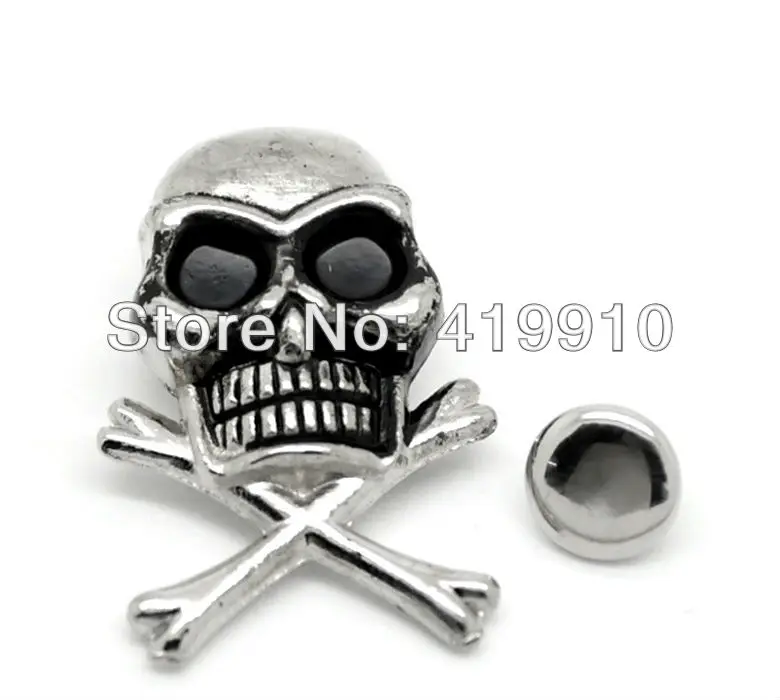 Бесплатная доставка-20 комплектов сделанный под старину Серебряный Череп Crossbone
