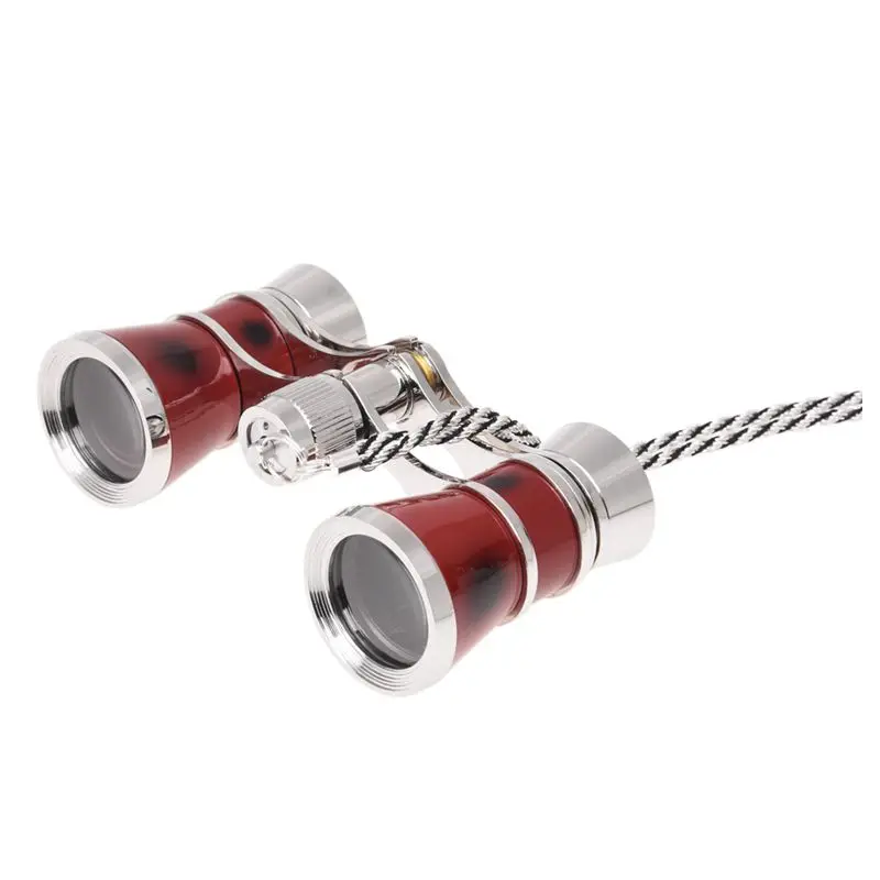 Изысканный театр/Опера 3x25 очки с покрытием красный + серебряный бинокль телескоп