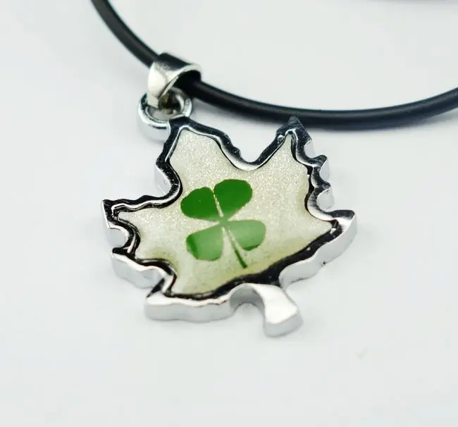 20pcs St. Patrick's Day green leaf design real four CLOVER charm necklace clover pendant | Украшения и аксессуары