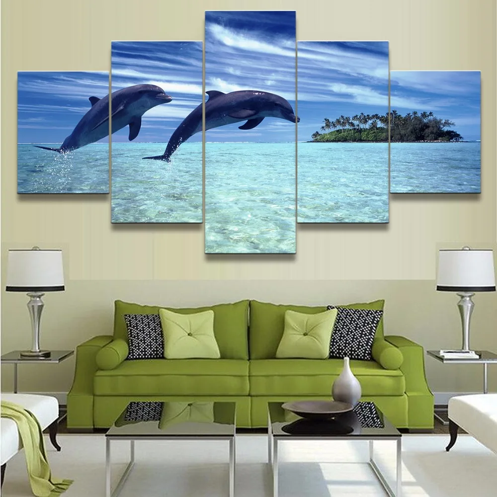 Стены Книги по искусству холст HD печать плакатов Гостиная Home Decor 5 шт. Красивый