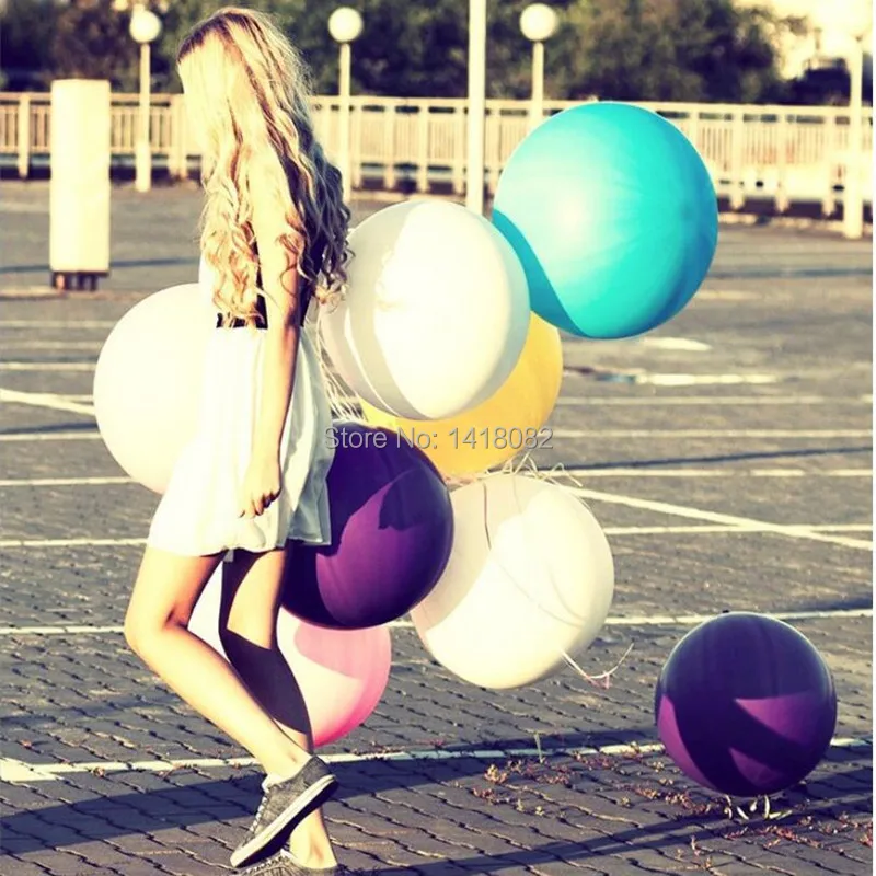 

10 PCS/lot Colorful Super Large Balloons Helium Inflable100% Latex Balloons Birthday Wedding Party Decor Round Big Giant Balloon