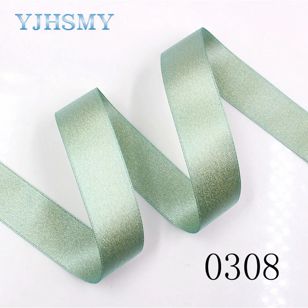 YJHSMY D 171229 0007 293 25 мм 10 ярдов Золотая проволока Двусторонняя одноцветная лента