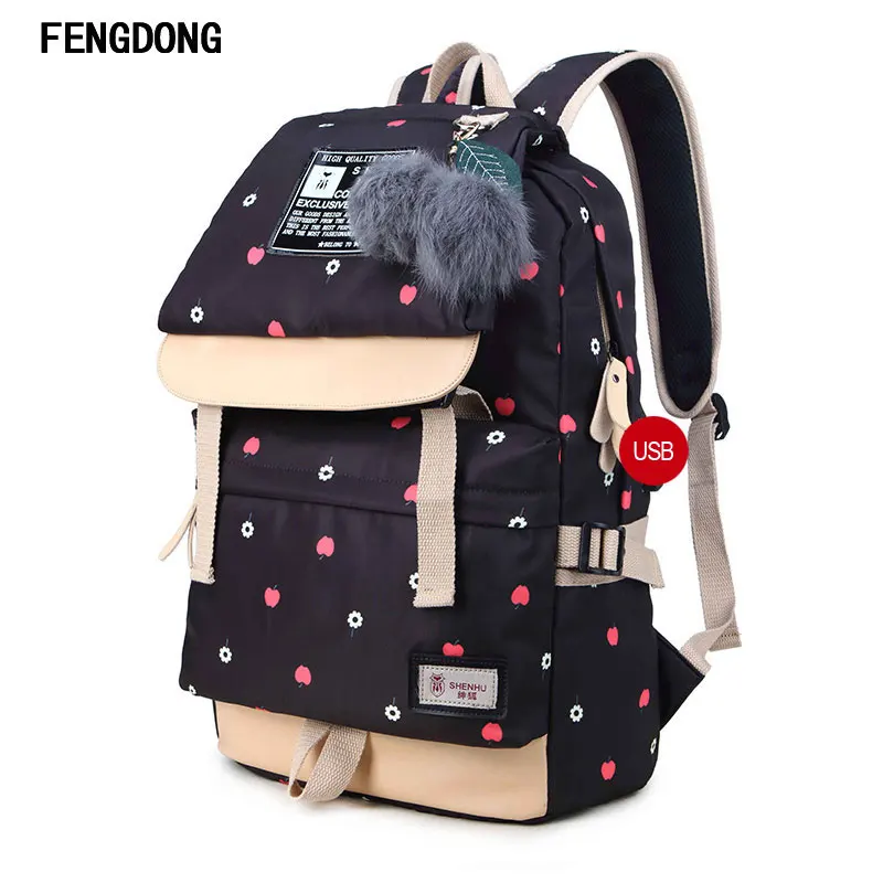 Fengdong Lightweight Canvas Bookbags Water Resistant School Backpacks Most Durable Bag for Teenage Girls and kids | Багаж и сумки