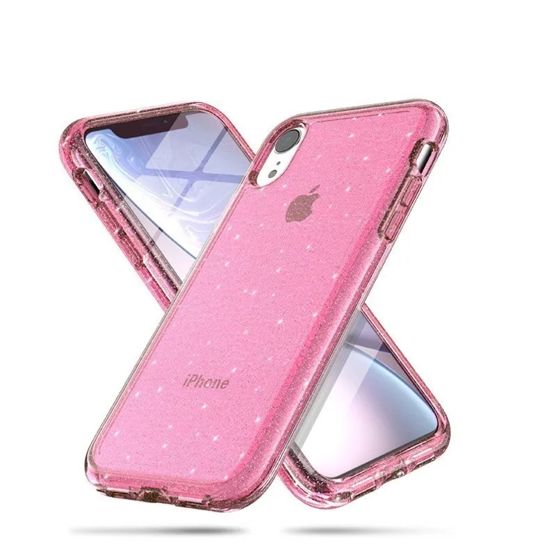 Розовый CHYI чехол для телефона, чехол для Iphone X, Xr, Xs Max, Роскошный Блестящий Мягкий силиконовый чехол для мобильного телефона, Розовый Модный чехол для Apple, подарки, чехол для девочек - Цвет: Розовый