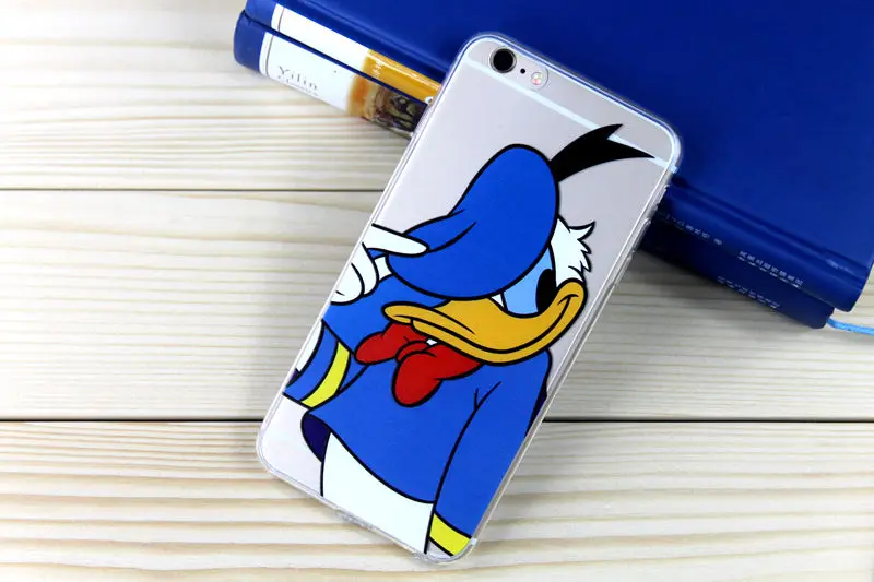Новая мышь утка мультфильм окрашенные pattern ультра тонкий мягкие TPU Телефон чехол