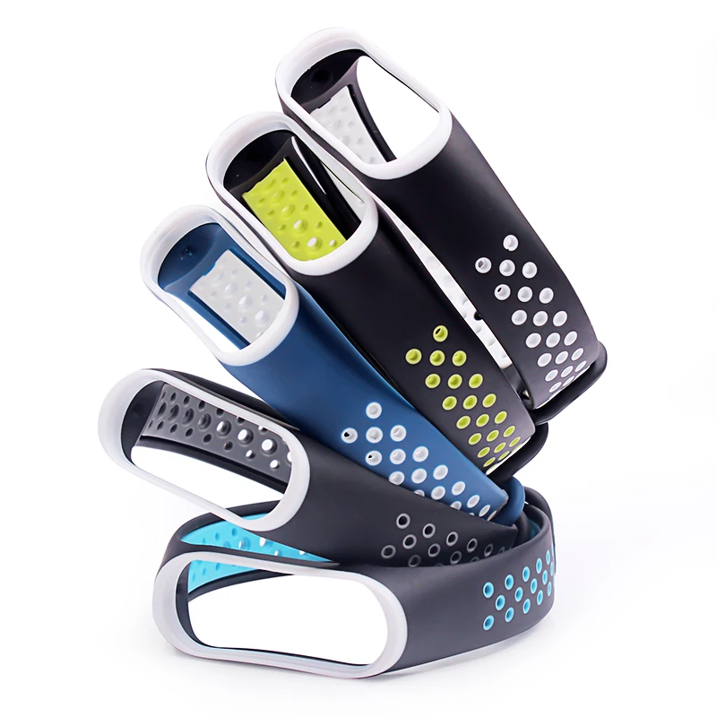 Ремешок BOORUI спортивный для Miband 3 Двухцветный силиконовый сменный Браслет xiaomi mi