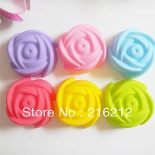 

Edge diameter 7cm Rose-shaped Silicone Muffin Cake Cupcake Cup Cake Mould Case Bakeware Maker Mold Tray Baking Jumbo