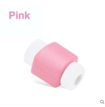 Pink 10 шт./лот, цветной USB кабель для зарядки и передачи данных, защита для наушников, защита для iphone 5, 5s, 6, 7, защита USB кабеля - Цвет: Pink