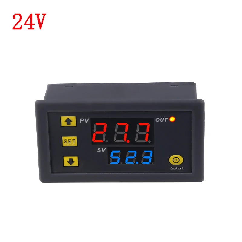 DC 24V W3230 DC 12 В 24 В AC 110-220 В цифровой контроль температуры Лер термостат регулятор нагрева охлаждения переключатель Датчик метр - Цвет: DC 24V