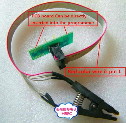 Более широкая Золотая игла SOIC8 SOP8 IC тестовый зажим К dip8 flash Clip для BIOS 93/25/24 TL866ii plus
