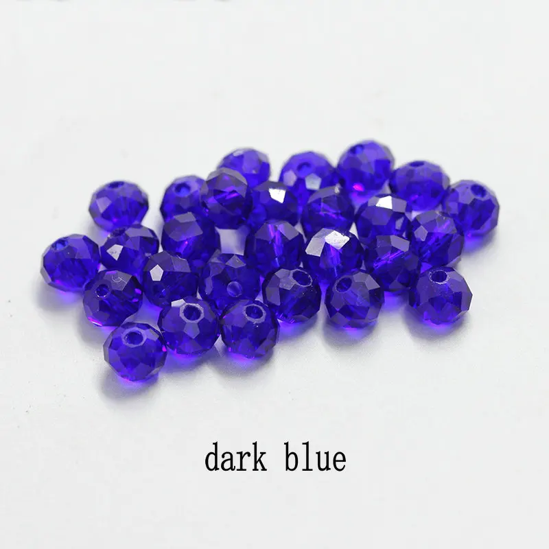 dark blue 4-8 мм прозрачные граненые Стеклянные круглые бусины Rondelle хрустальные Австрийские бусины для изготовления браслетов и ожерелий своими руками ювелирные изделия - Цвет: dark blue