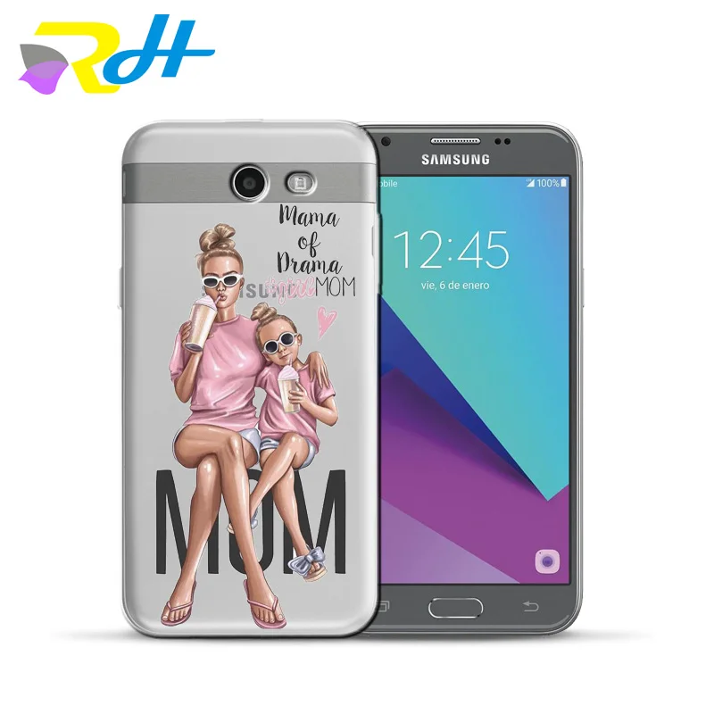 Мягкий ТПУ чехол для Samsung Galaxy J4 J6 J8 2018 коричневый маленьких мам и девочек J3 J5 J7 2017