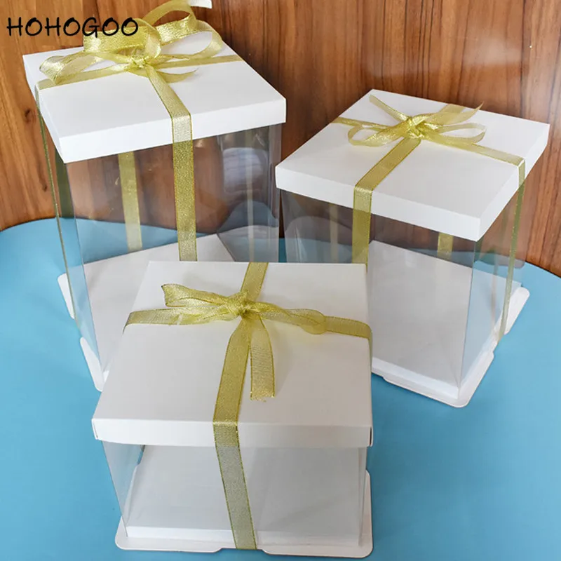 HOHOGOO 1 шт прозрачная подарочная коробка ПВХ медведь Роза цветок Свадьба День
