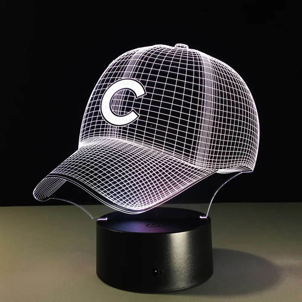 Бейсбольная командная Кепка 3D Light в стиле хип-хоп ночник светодиодный настольный