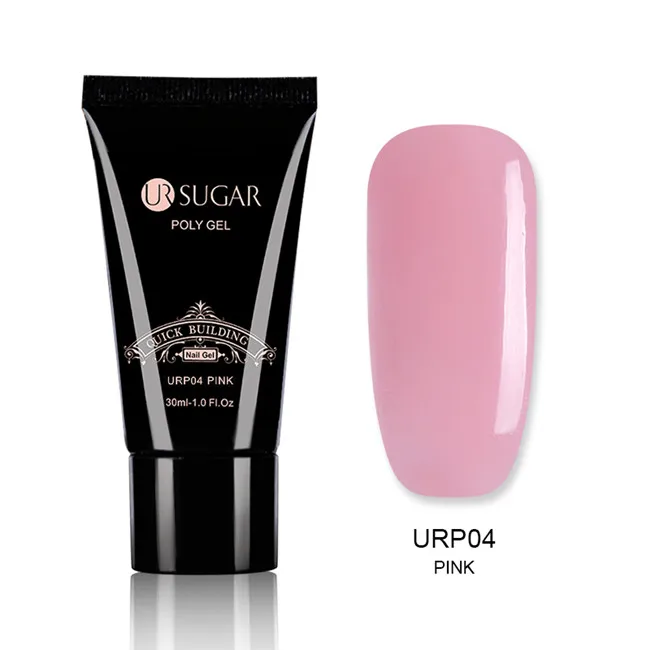 URP04 PINK Ur Sugar 30 мл полигелевый удлинитель для пальцев, кристально-Желейный УФ светодиодный гель для ногтей, Твердый акриловый гель для дизайна ногтей - Цвет: URP04 PINK