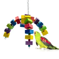 1pcs large and medium parrot supplies wooden bite toy stand parrot cage accessories swing
