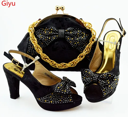 

Doershow модные черные итальянские туфли с подходящей сумкой, высококачественные итальянские туфли и сумки в комплекте для свадьбы и вечерние НКИ!