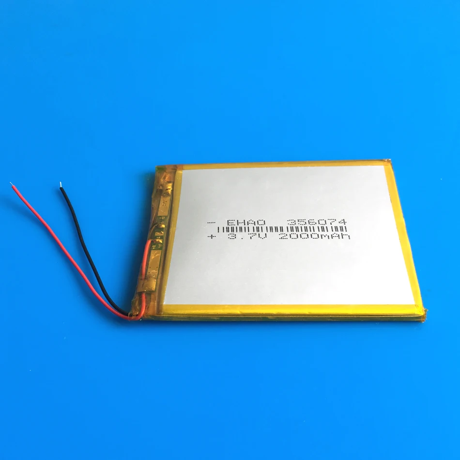 3 7 V 2000mAh lipo полимерная литиевая аккумуляторная батарея 356074 ячеек для MP3 GPS камеры