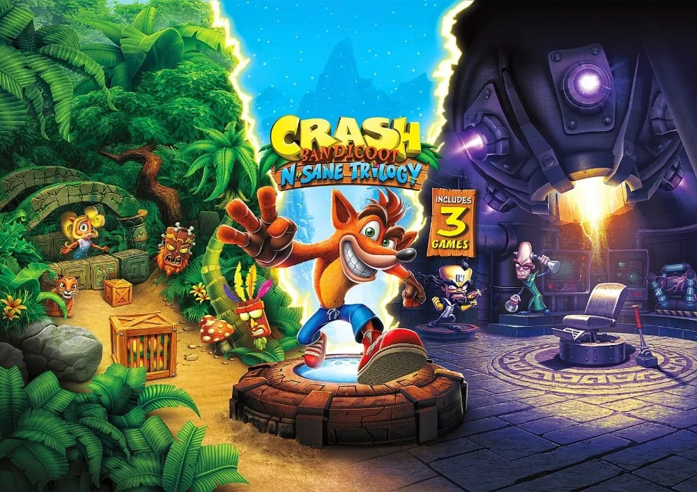 Краш Бандикут плакат, новая горячая игра N. Sane Trilogy Шелковый плакат декоративный настенный рисунок 24x36 дюймов