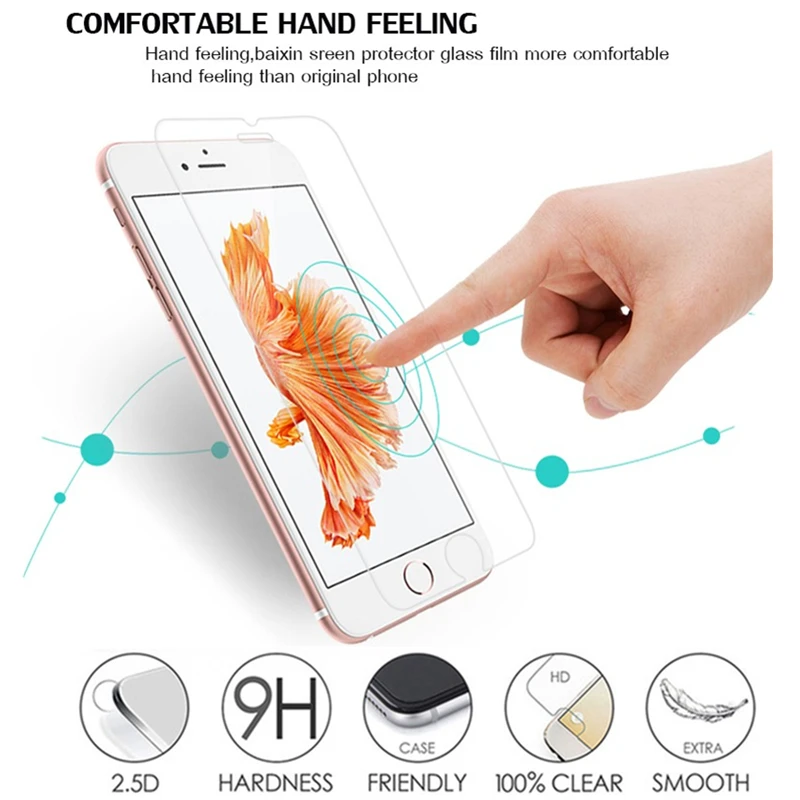 10 шт много защитный чехол с закаленным стеклом для iPhone 6 6 S Защита экрана стекло 5 шт Жесткий чехол пленка для iPhone 6 S 4,7"