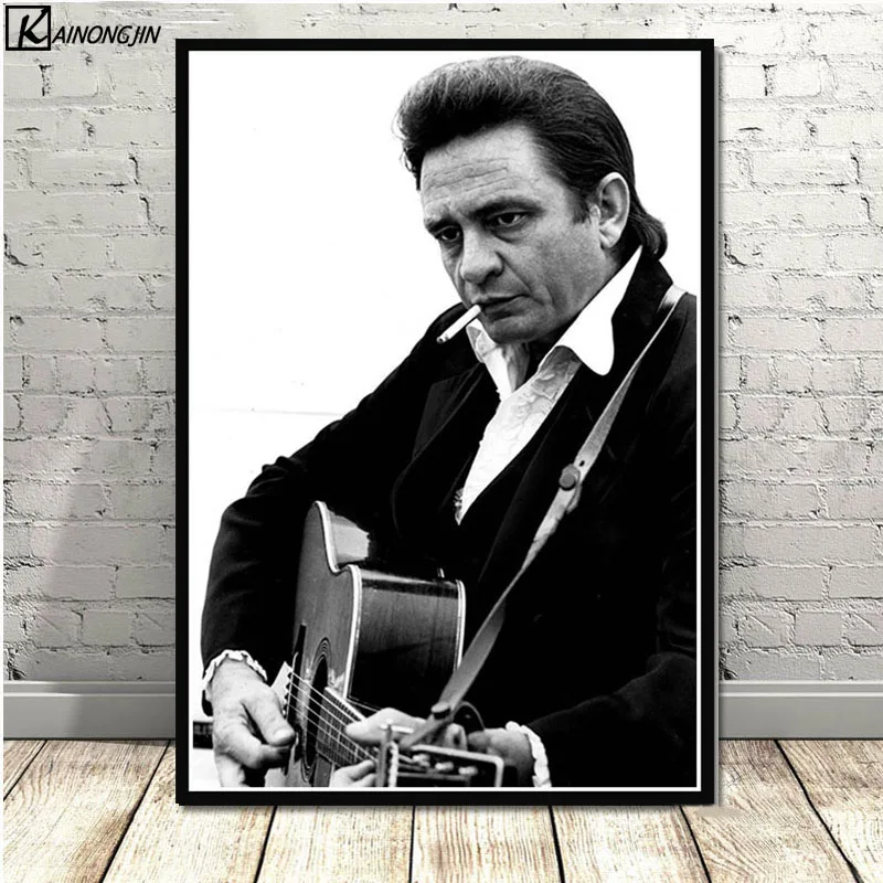 001 Johnny Cash плакат музыкальная рок-группа Star плакаты и принты холст настенная живопись книги по искусству изображение для гостиная домашний декор - Цвет: 001