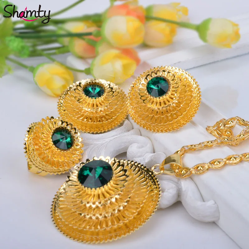 Shamty ювелирное изделие в африканском стиле с зеленым и красным камнем подарок