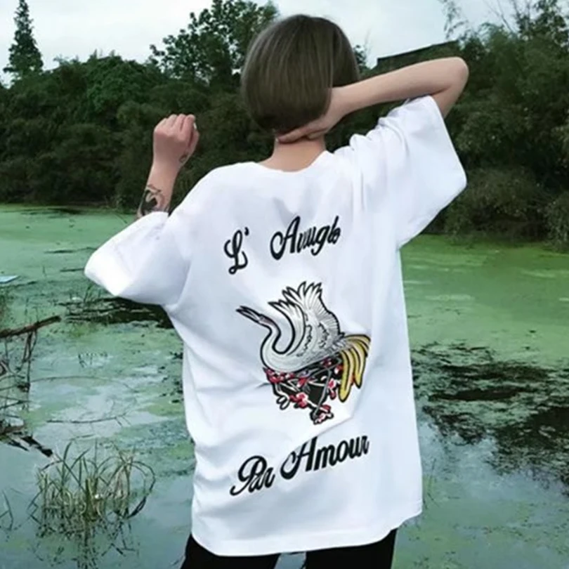 Модная Повседневная футболка унисекс из чистого хлопка для пар с надписью