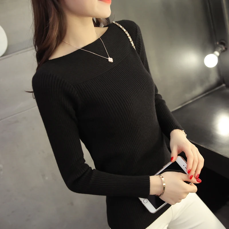 

OHCLOTHING 2020 New fashion Spring Autumn sweater slim long sleeve sexy tight Bottoming Knitted Pullovers elegant women sweaters