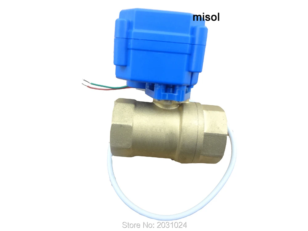 

misol / 1pcs of Motorized ball valve brass, G3/4" DN20 BSP reduce port, 2 way, CR02, electrical valve