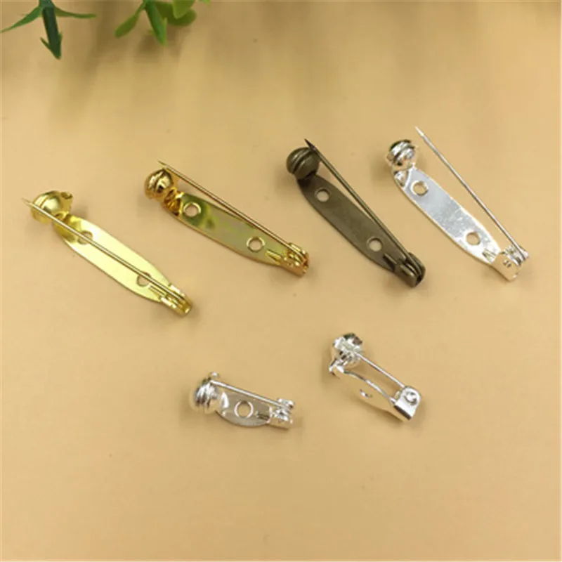 20 шт./лот, золотая, серебряная, Медная брошь, основа, задняя планка, булавки, брошь на булавке с безопасными застежками для рукоделия, изготовления ювелирных изделий ручной работы