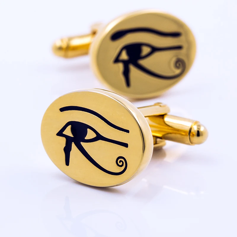 

KFLK jewelry for men's brand of high quality shirts cufflinks golden eyes cufflinks fashion wedding gift button free shipping