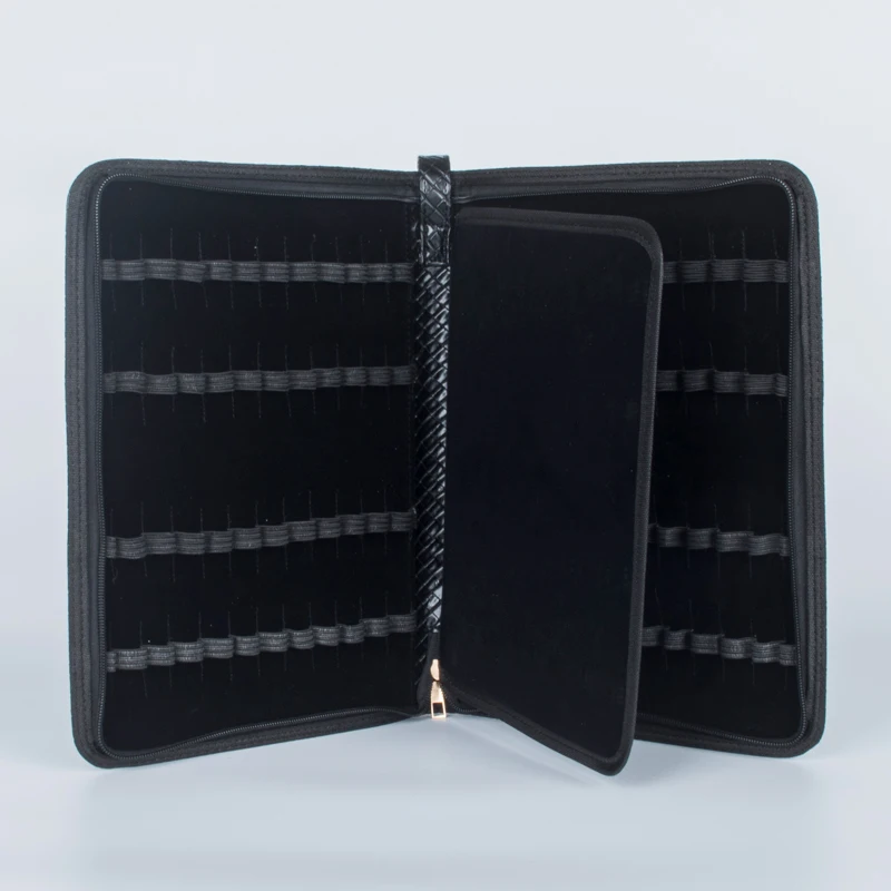 Чехол для карандаша с 48 ручками роскошный черный кожаный чехол карандашей/Сумка