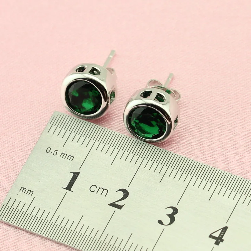 Зеленый камень посеребренные комплекты украшений для женщин свадебные