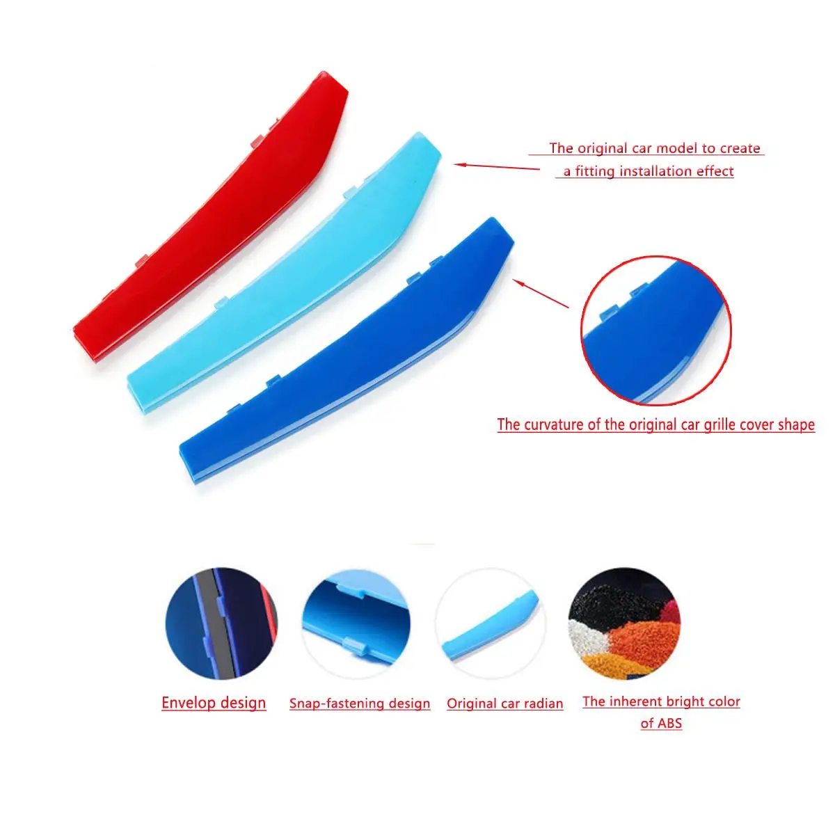 3 шт. украшение переднего гриля автомобиля отделка крышки наклейка полоса для BMW 5