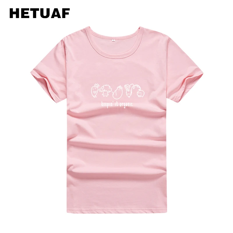 Женская футболка HETUAF Keepin It с изображением органических овощей Милая в стиле