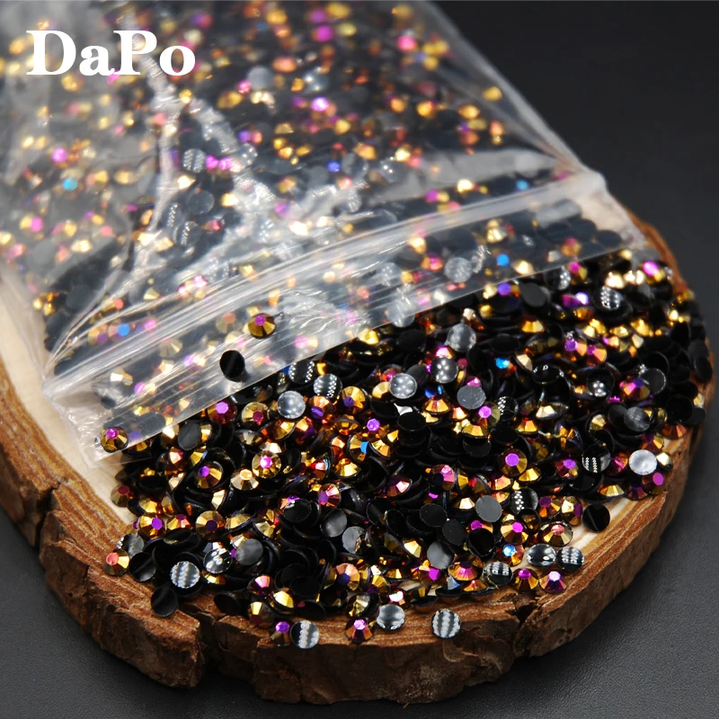 Новое золото розовое желе AB цвета полимер для дизайна ногтей стразы без горячей