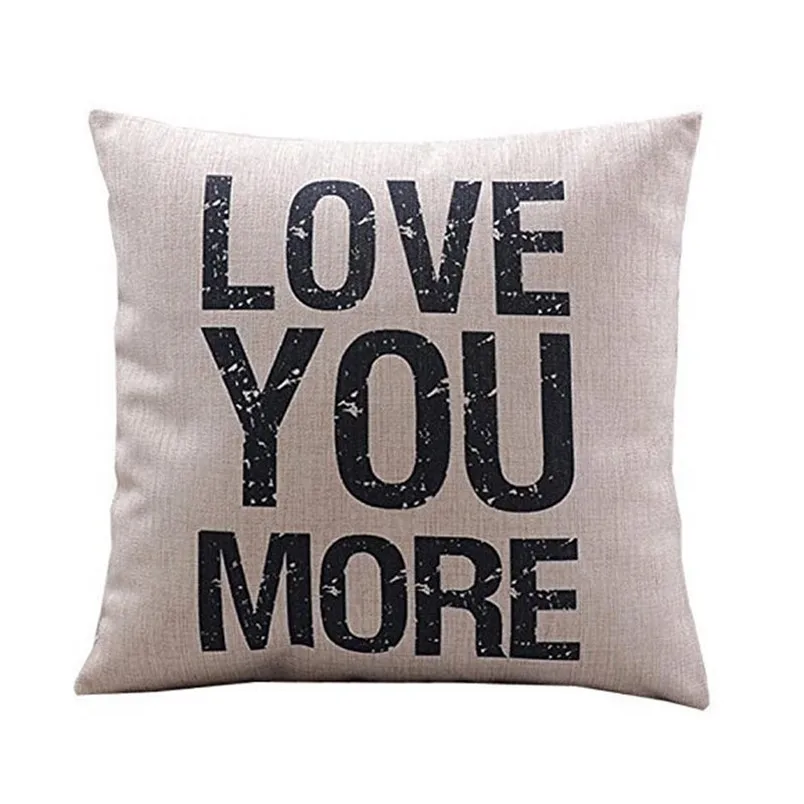 Модный стиль &quotLove you more&quot хлопчатобумажная льняная откидная подушка наволочка
