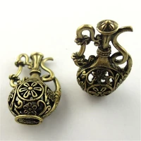 6pcslot wholesale antique style bronze look floral 3d hollow wine pot necklace pendant jewelry charm pendants punk gifts 08832