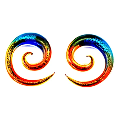 Светло-желтый, золотистый цвет BOG-Pair 5-12mm Pyrex Glass Twist Spiral Ear Taper Stretcher Tunnel Plugs Piercing Expander Jewelry Ear Gauge Weights Hanger - Окраска металла: Светло-желтый, золотистый цвет